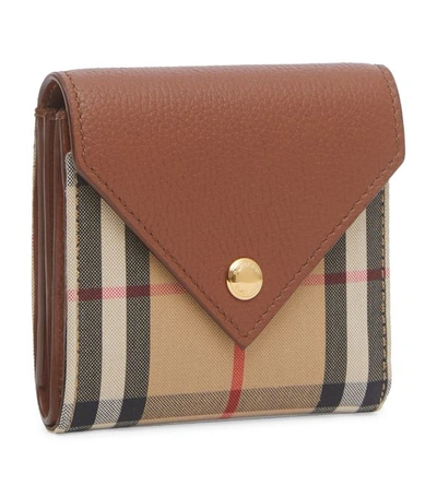 Shop Burberry Vintage Check Leather Folding Wallet