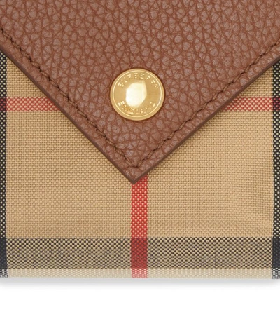 Shop Burberry Vintage Check Leather Folding Wallet