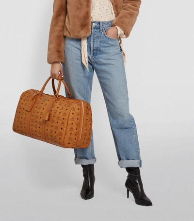 Shop Mcm Traveler Visetos Weekend Bag