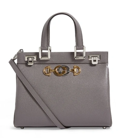 Gucci Zumi Grainy Leather Medium Top Handle Bag In Medium Gray | ModeSens