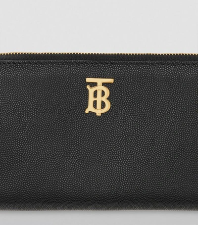 Shop Burberry Monogram Motif Grained Leather Wallet