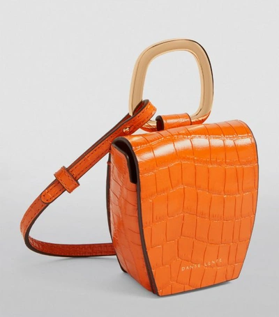 Shop Danse Lente Leather Croc-embossed Pablo Box Bag