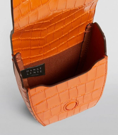 Shop Danse Lente Leather Croc-embossed Pablo Box Bag