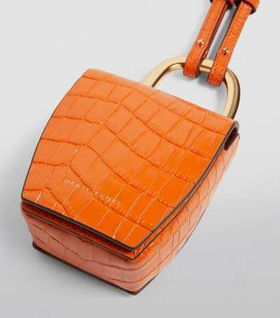 Shop Danse Lente Leather Croc-embossed Pablo Box Bag