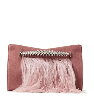 Shop Jimmy Choo Suede Embellished Venus Clutch Bag