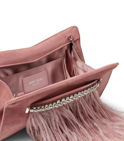 Shop Jimmy Choo Suede Embellished Venus Clutch Bag