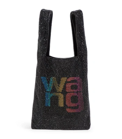 Shop Alexander Wang Mini Wangloc Rhinestone Mesh Shopper Bag