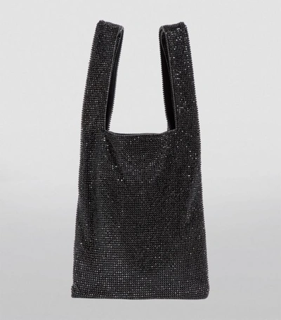 Shop Alexander Wang Mini Wangloc Rhinestone Mesh Shopper Bag