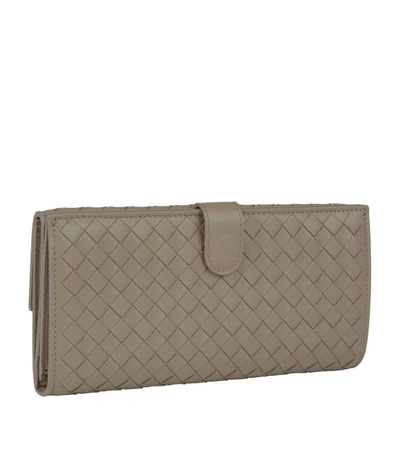 Shop Bottega Veneta Leather Intrecciato Continental Wallet