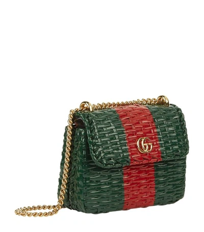 Shop Gucci Mini Web Wicker Shoulder Bag