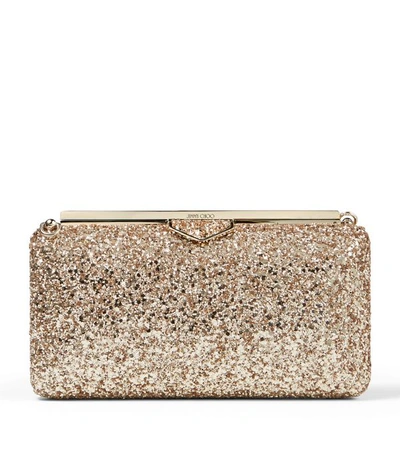 Shop Jimmy Choo Glitter Ellipse Box Clutch Bag