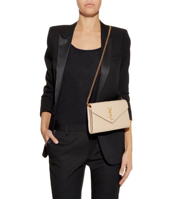 saint laurent monogram envelope chain wallet