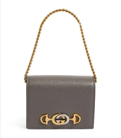 Shop Gucci Leather Zumi Chain Wallet