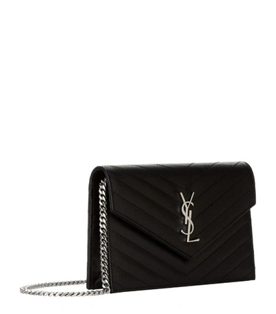 Shop Saint Laurent Matelassé Chain Wallet