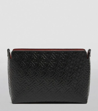 Shop Burberry Leather Logo-embossed Clutch Bag