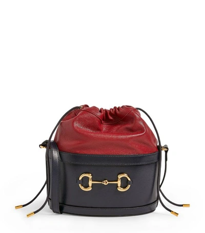 Shop Gucci Leather Morsetto Bucket Bag