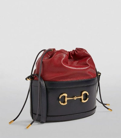 Shop Gucci Leather Morsetto Bucket Bag