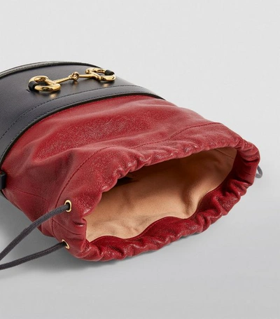 Shop Gucci Leather Morsetto Bucket Bag