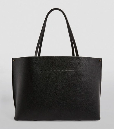 Shop Valentino Garavani Leather Vlogo Tote Bag