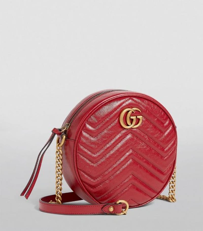 Shop Gucci Mini Round Marmont Matelassé Shoulder Bag