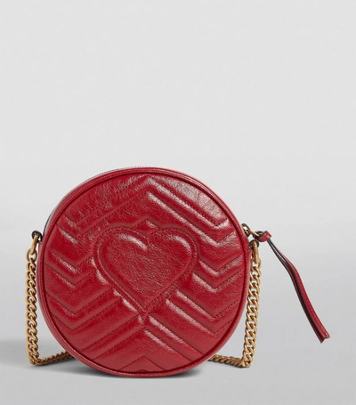 Shop Gucci Mini Round Marmont Matelassé Shoulder Bag