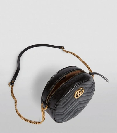 Shop Gucci Mini Round Marmont Matelassé Shoulder Bag