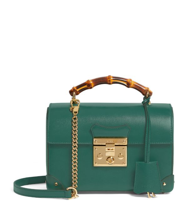 gucci padlock bamboo shoulder bag
