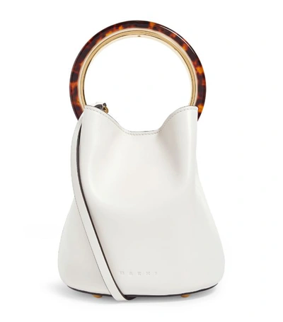 Shop Marni Small Leather Pannier Bucket Bag