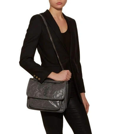 Shop Saint Laurent Medium Niki Shoulder Bag In Grey