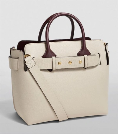 Shop Burberry Small Leather Belt Tote Bag