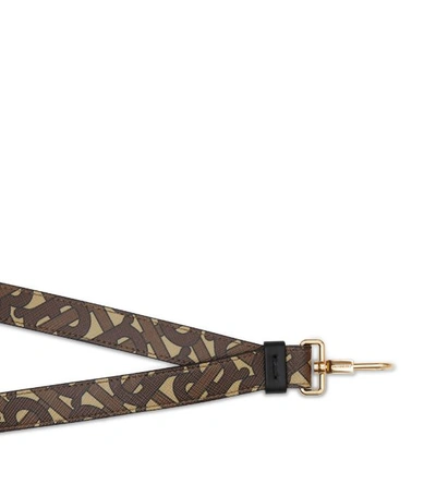 Shop Burberry Monogram E-canvas And Leather Lanyard