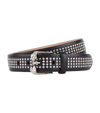 Shop Alexander Mcqueen Leather Twin Skull Belt