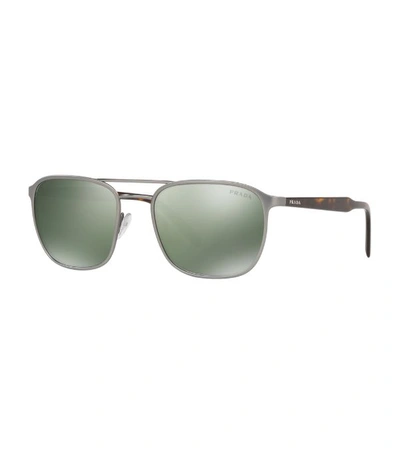 Shop Prada Tortoiseshell Detail Square Sunglasses