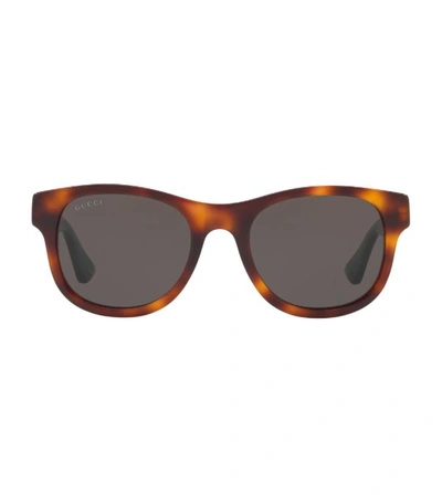 Shop Gucci Square Web Stripe Sunglasses