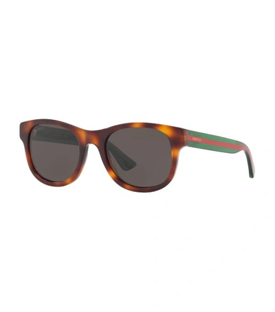 Shop Gucci Square Web Stripe Sunglasses