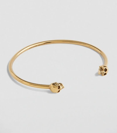 Shop Alexander Mcqueen Twin Skull Bracelet