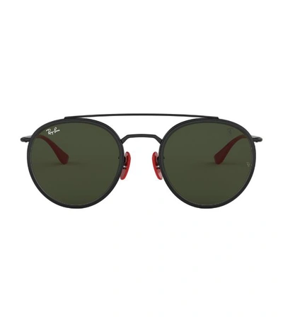 Ray Ban Rb3647m Scuderia Ferrari Collection Sunglasses Black Frame Green  Lenses 51-22 In Schwarz | ModeSens