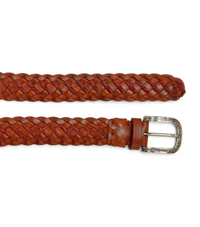 Shop Brunello Cucinelli Woven Leather Belt