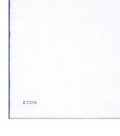 Shop Eton Linen Pocket Square In Multi