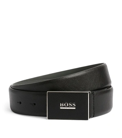 Shop Hugo Boss Boss Leather Logo Buckle Belt