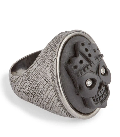 Shop Amedeo Sterling Silver Lava Skeleton Ring