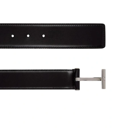 Shop Tom Ford Leather Logo Buckle Belt