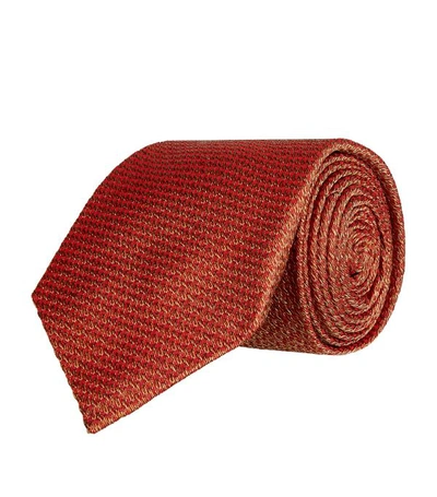 Shop Purdey Tweed Print Silk Tie