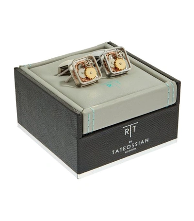 Shop Tateossian Square Gear Cufflinks In Silver