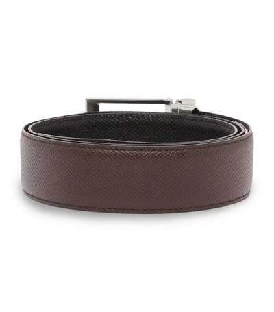 Shop Burberry Reversible Grained Leather Belt