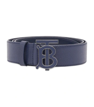 Shop Burberry Leather Monogram Belt