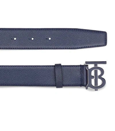 Shop Burberry Leather Monogram Belt
