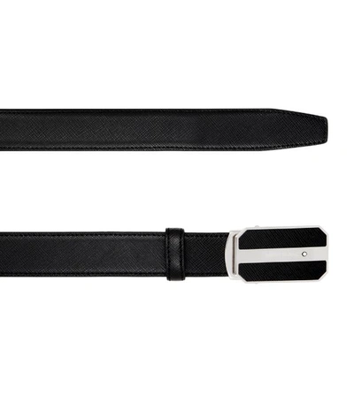 Shop Montblanc Leather Logo Buckle Belt