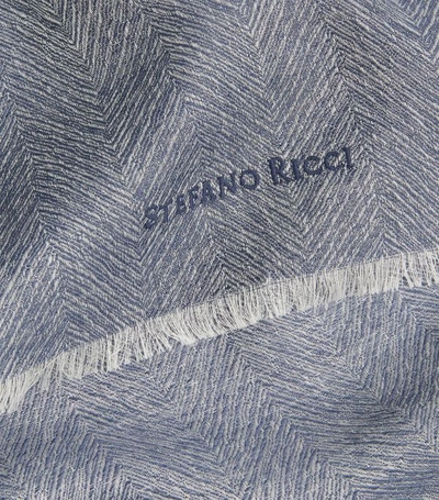 Shop Stefano Ricci Herringbone Cashmere-silk Scarf