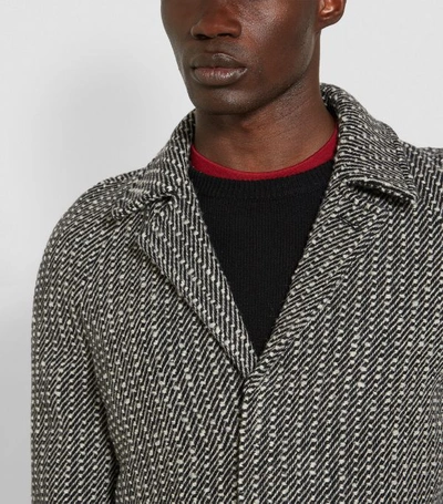 Shop Saint Laurent Wool Belted Overcoat